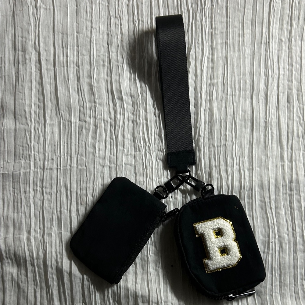 Black Keychain with White Letter B